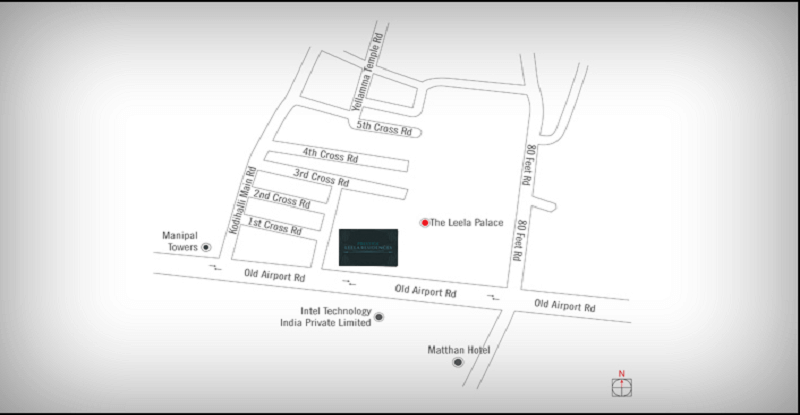 prestige-leela-residences-Apartment-in-Kodihalli-Bangalore-Image-Location-Map